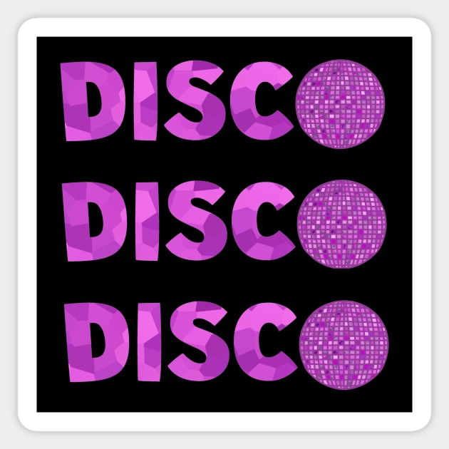 1970 Retro Purple Disco Ball Sticker by SartorisArt1